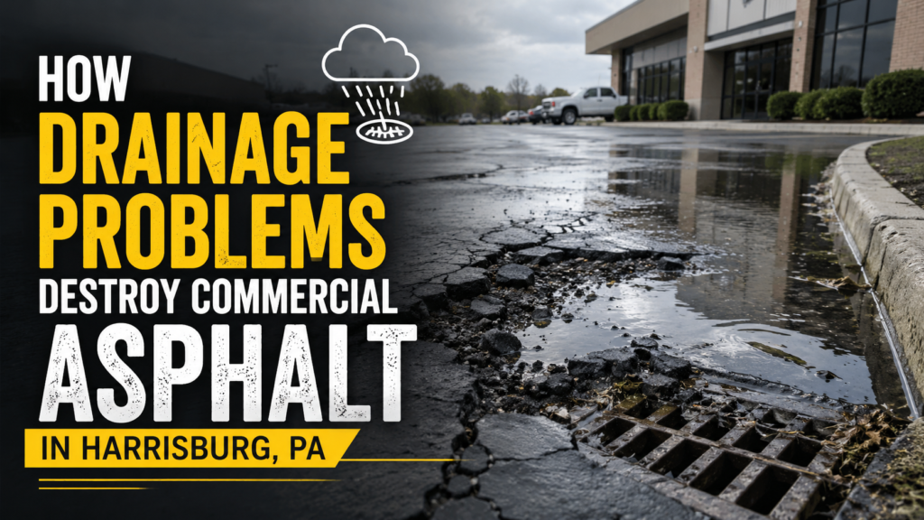 How Drainage Problems Destroy Commercial Asphalt in Harrisburg, PA
